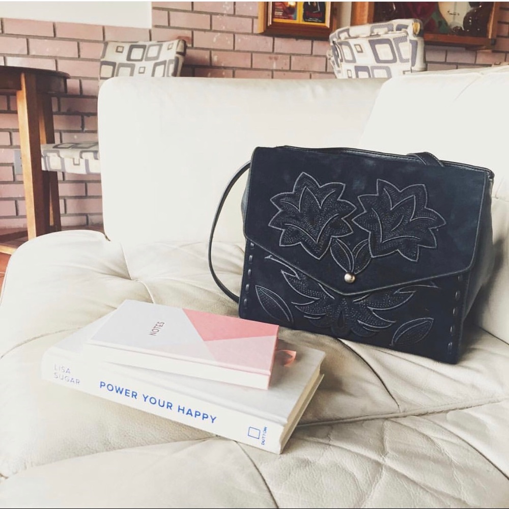 Sam Edelman Black Sophie Embroidered Shoulder Bag